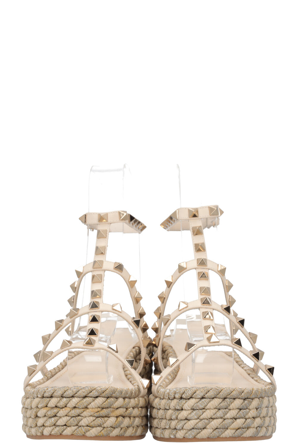 VALENTINO Rockstud Rope Flats Ivory