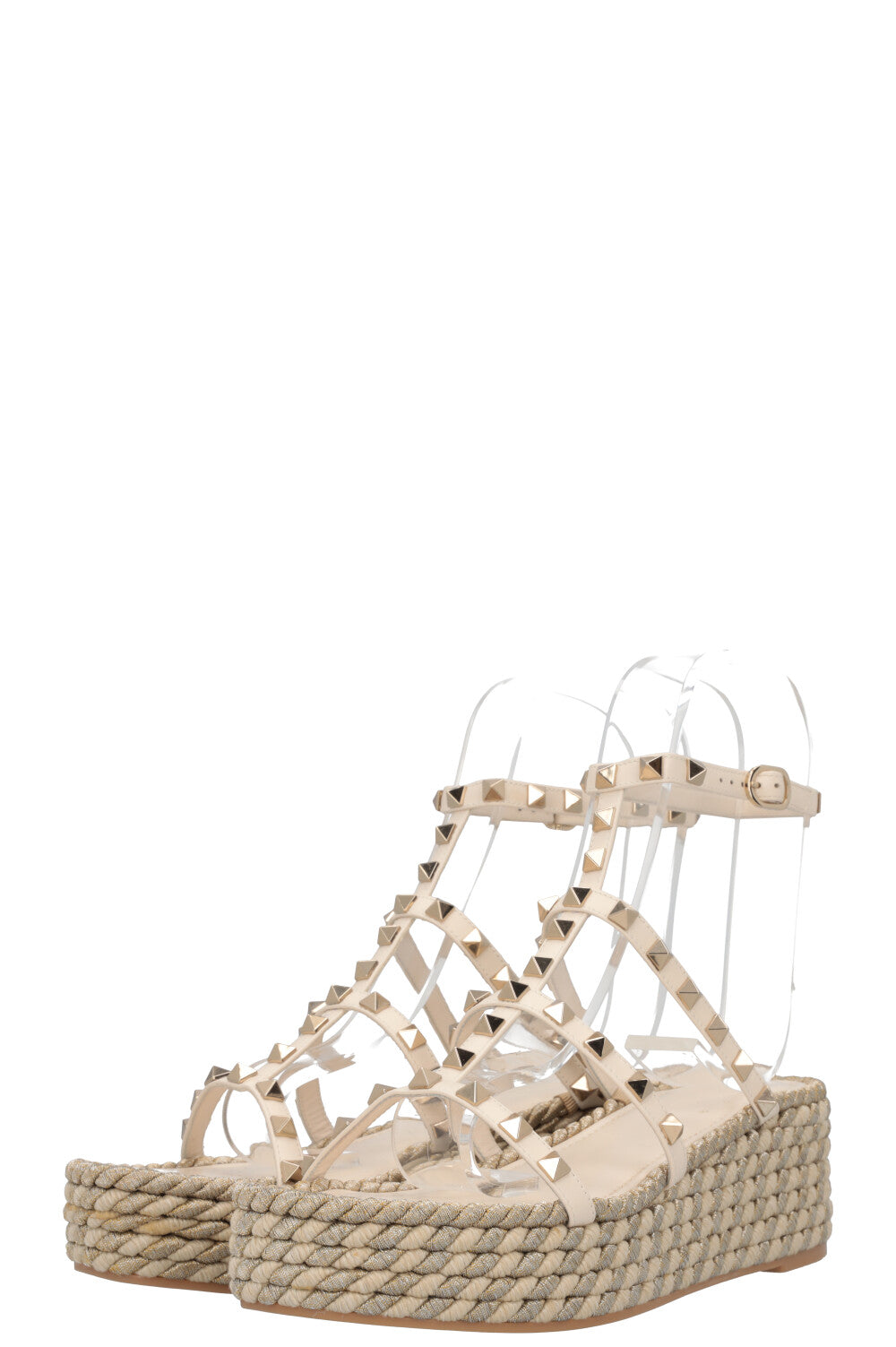 VALENTINO Rockstud Rope Flats Ivory