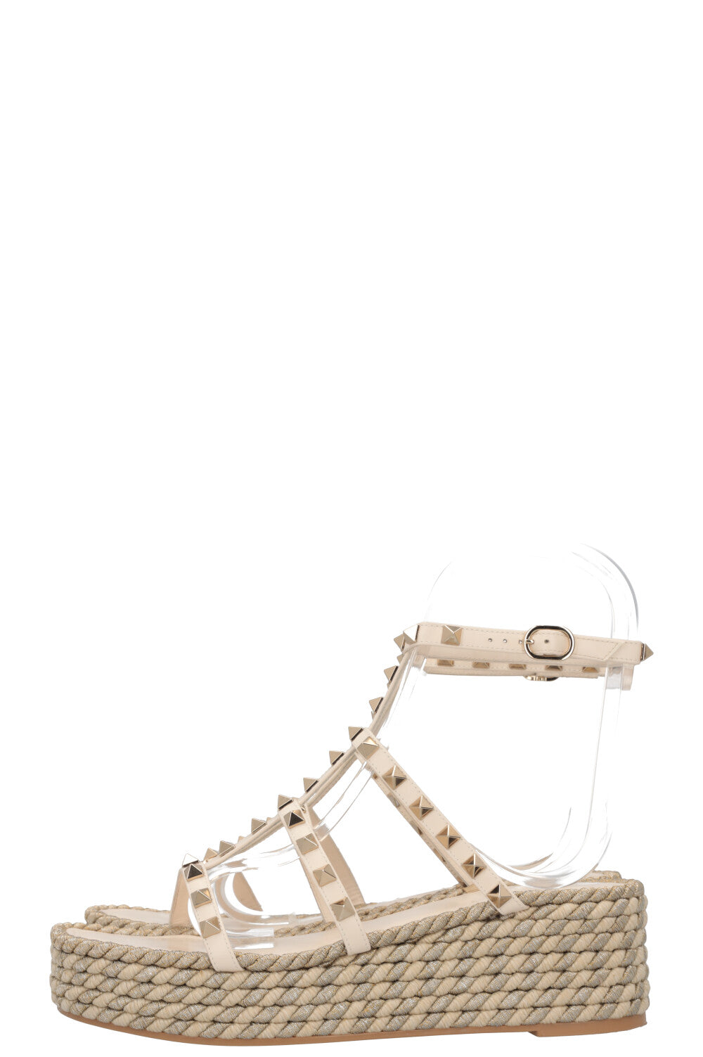 VALENTINO Rockstud Rope Flats Ivory