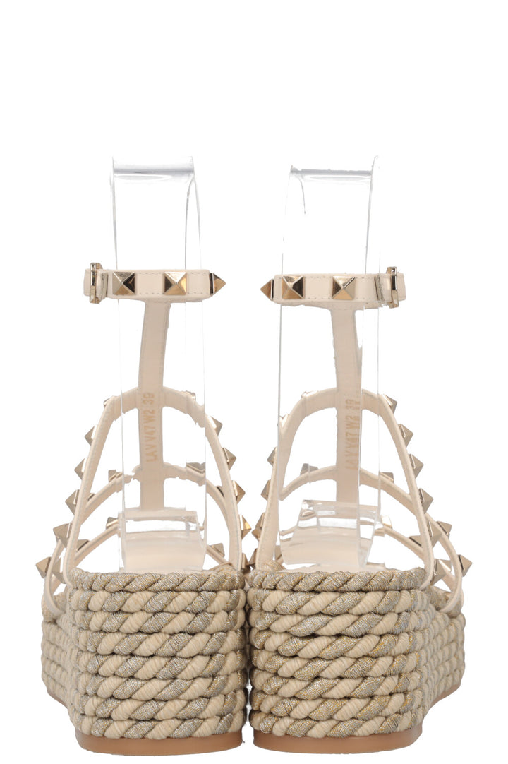 VALENTINO Rockstud Rope Flats Ivory