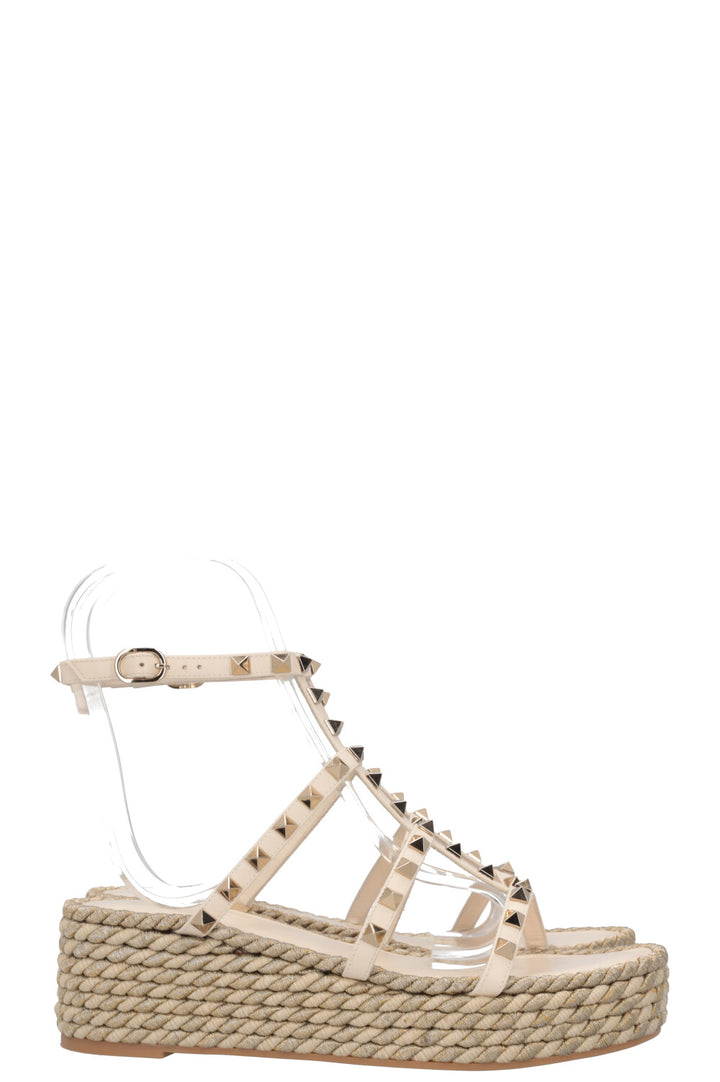 VALENTINO Rockstud Rope Flats Ivory