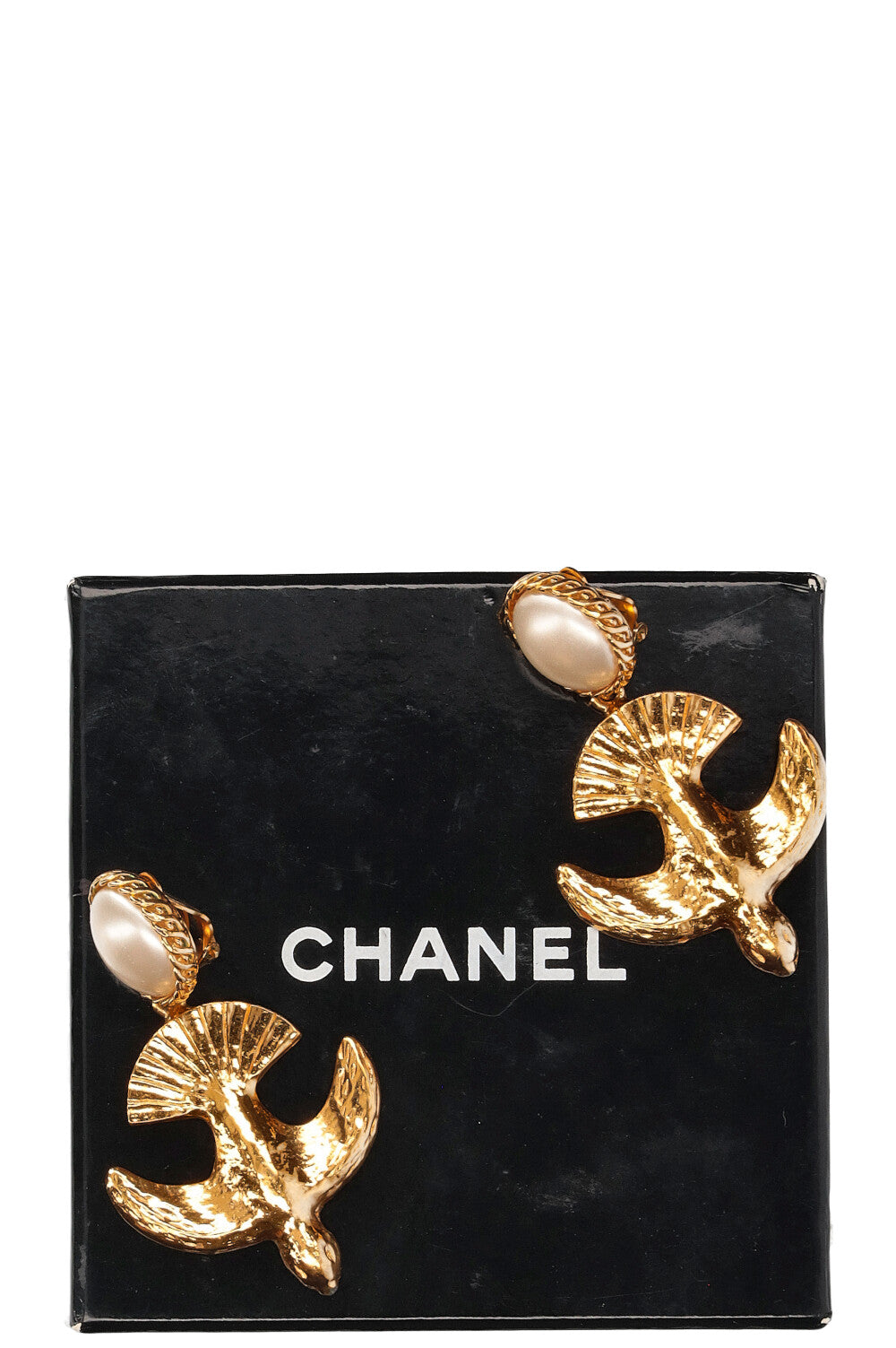 CHANEL 70's Bird Gripoix Earrings