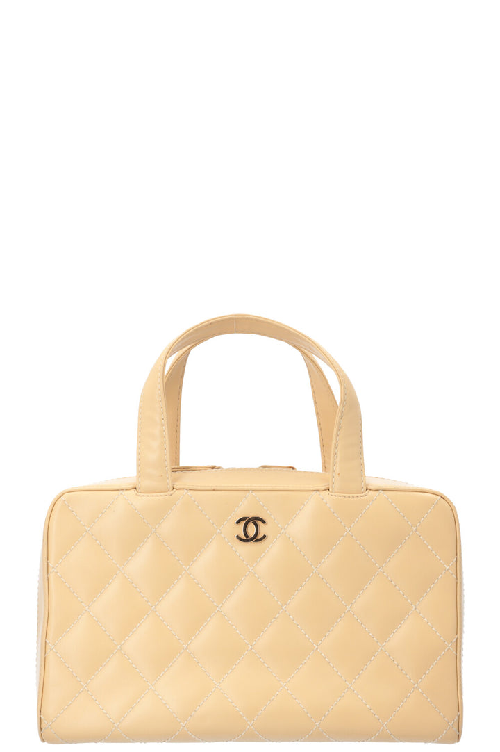 CHANEL Wild Stitch Boston Tote Bag Beige