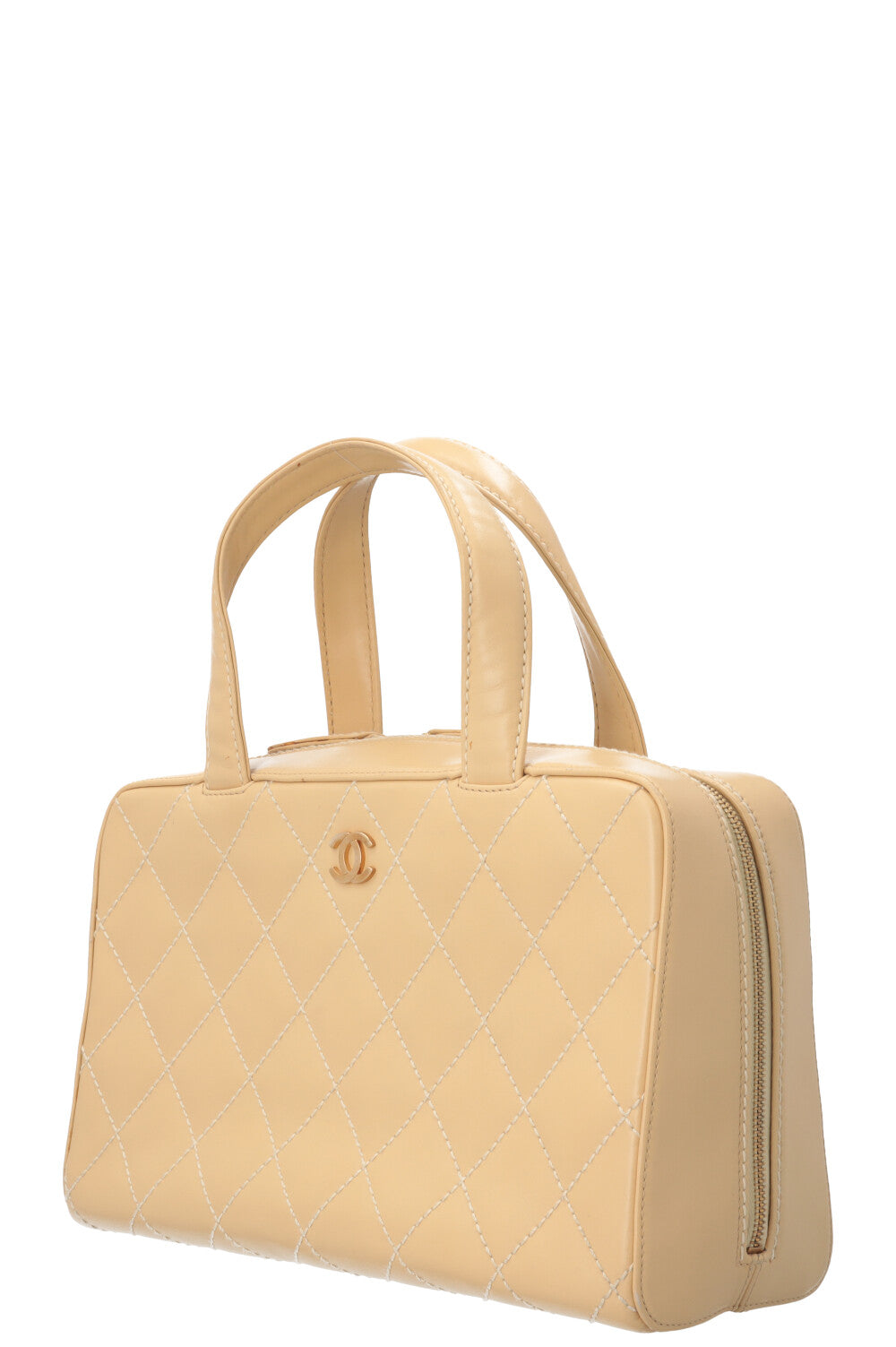 CHANEL Wild Stitch Boston Tote Bag Beige