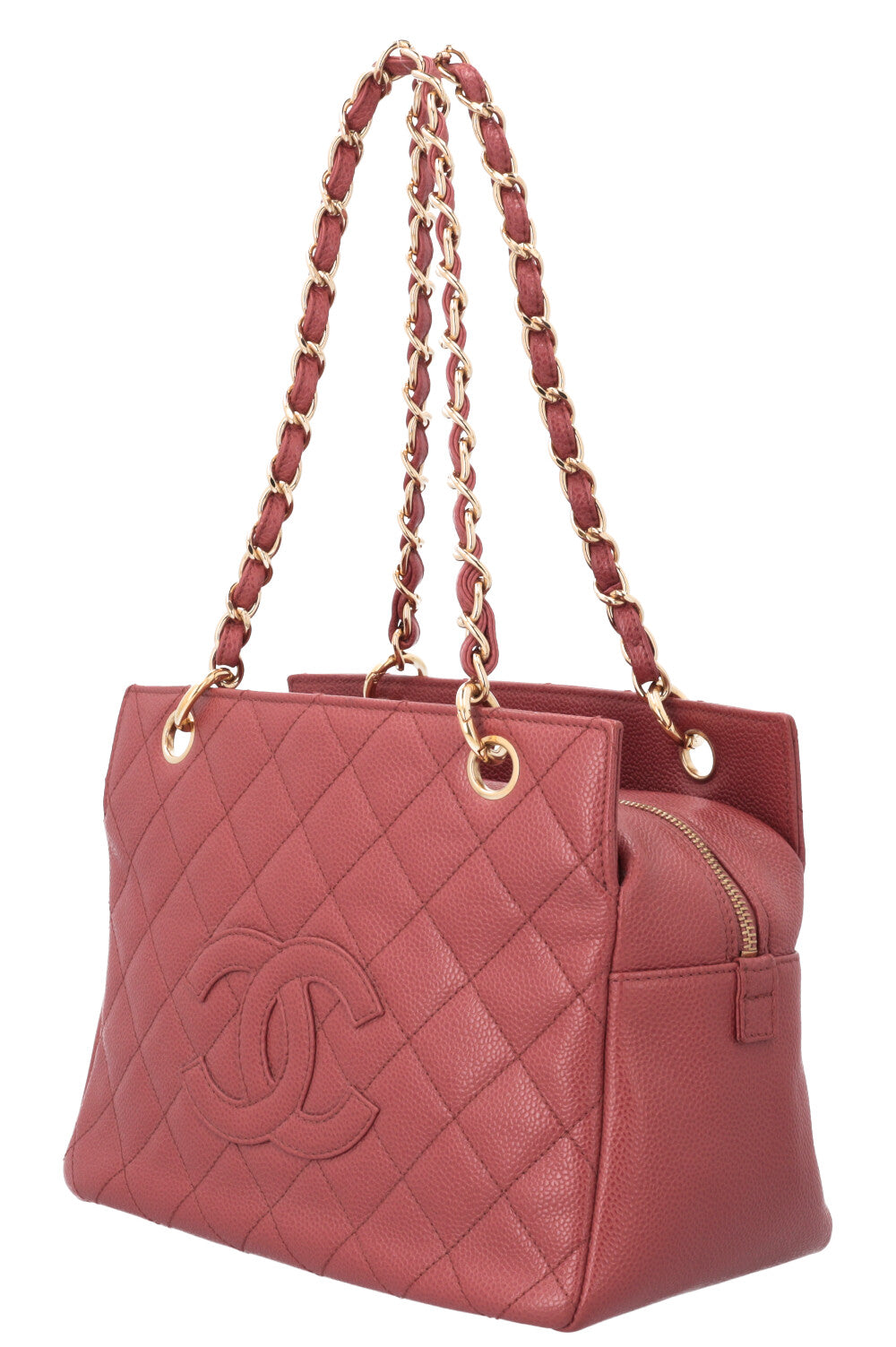 CHANEL Petite Timeless Tote Bag Raspberry Caviar