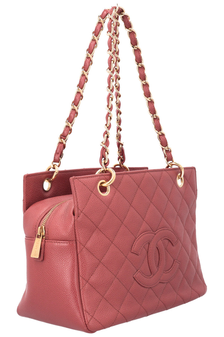 CHANEL Petite Timeless Tote Bag Raspberry Caviar