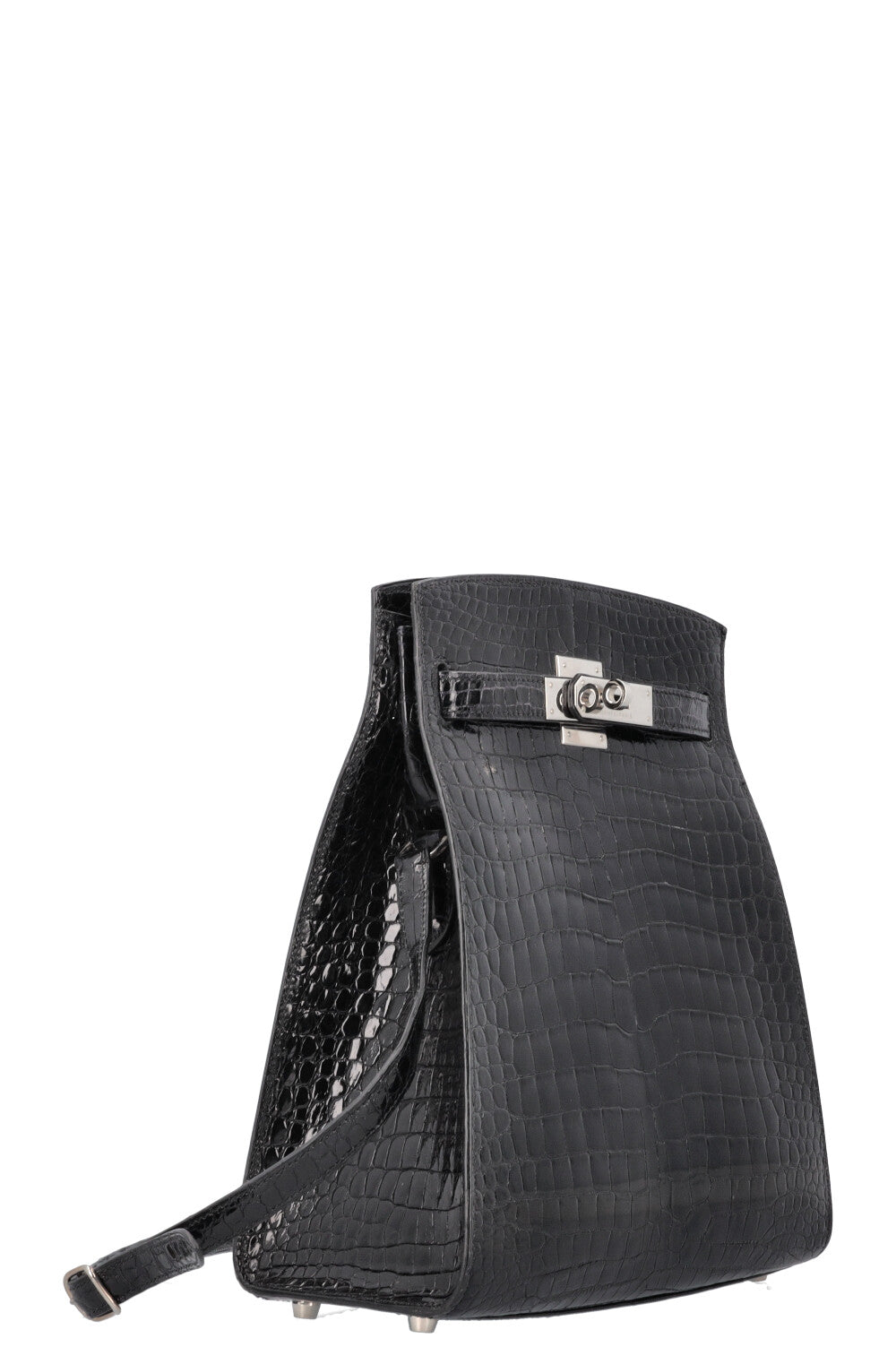 HERMÈS Kelly Sport 24 Crocodile Porosus Black