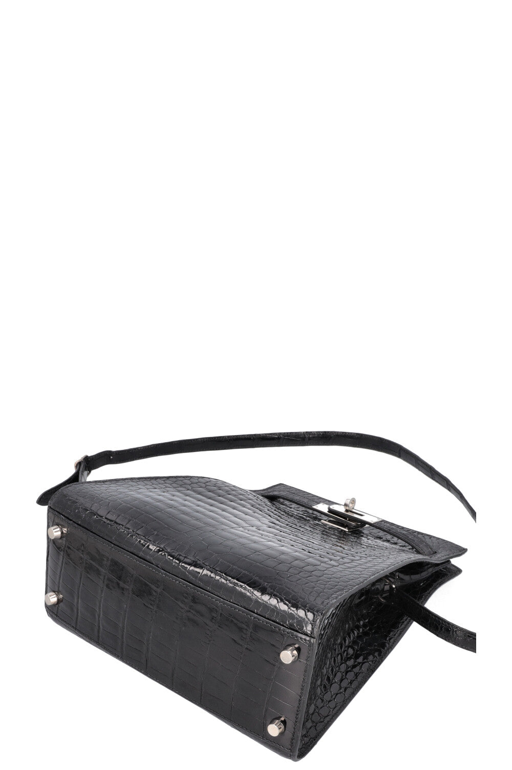 HERMÈS Kelly Sport 24 Crocodile Porosus Black