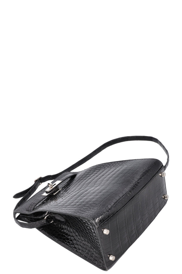 HERMÈS Kelly Sport 24 Crocodile Porosus Black