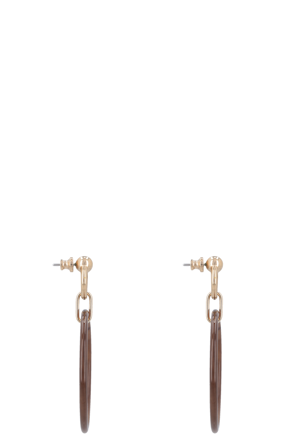 HERMÈS Amulette Duo Earrings Gold Brown