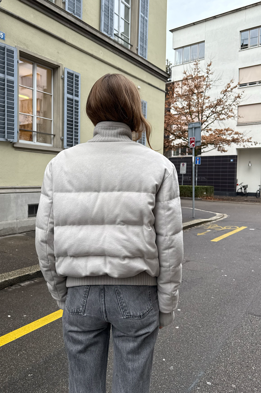 HERMÈS Blouson Doudoune Jacket Light Grey