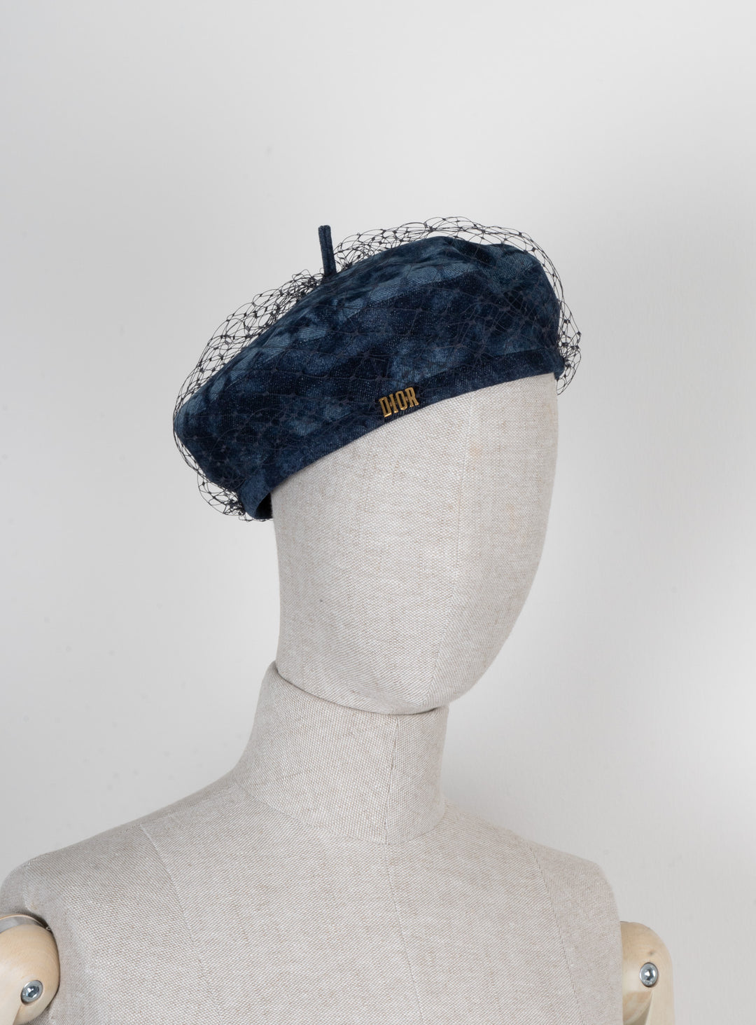 CHRISTIAN DIOR Tie Dye Arty Beret Denim