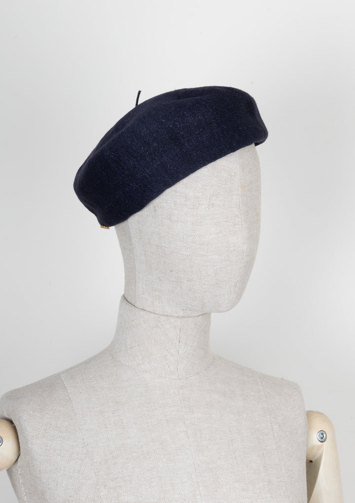 CHRISTIAN DIOR Arty Knit Beret Navy