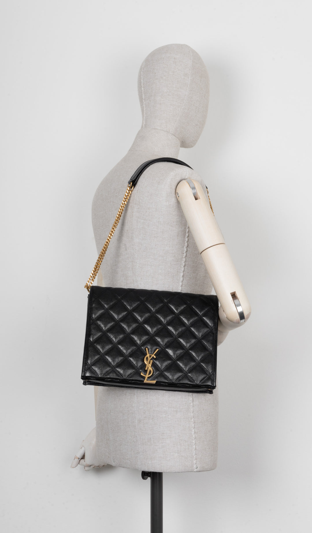 SAINT LAURENT Becky Shoulder Bag Quilted Black