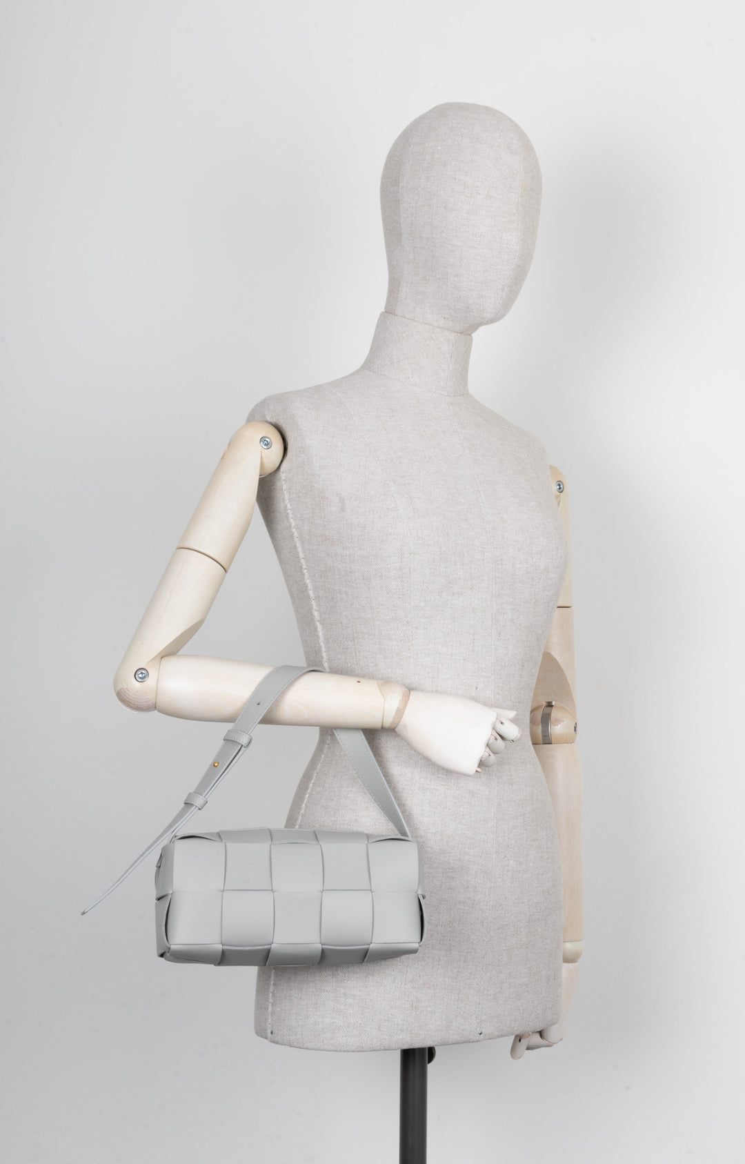 BOTTEGA VENETA Sac à bandoulière Brick Intrecciato Petit Gris