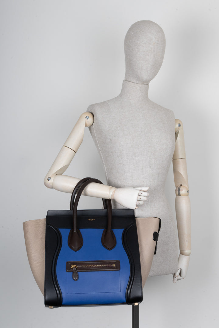 CÉLINE Mini Luggage Leather Blue Black Beige Brown