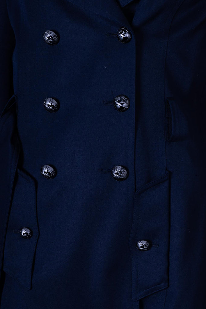 CHANEL 2008 Short Trench Coat Navy