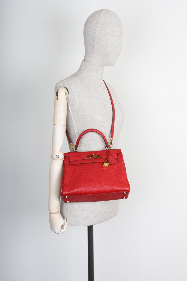 HERMÈS Kelly II 28 Clémence Rouge Casaque