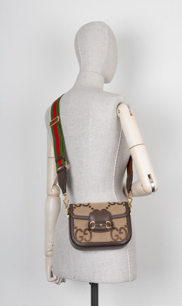 GUCCI 1955 Horsebit Giant GG Sac bandoulière en toile