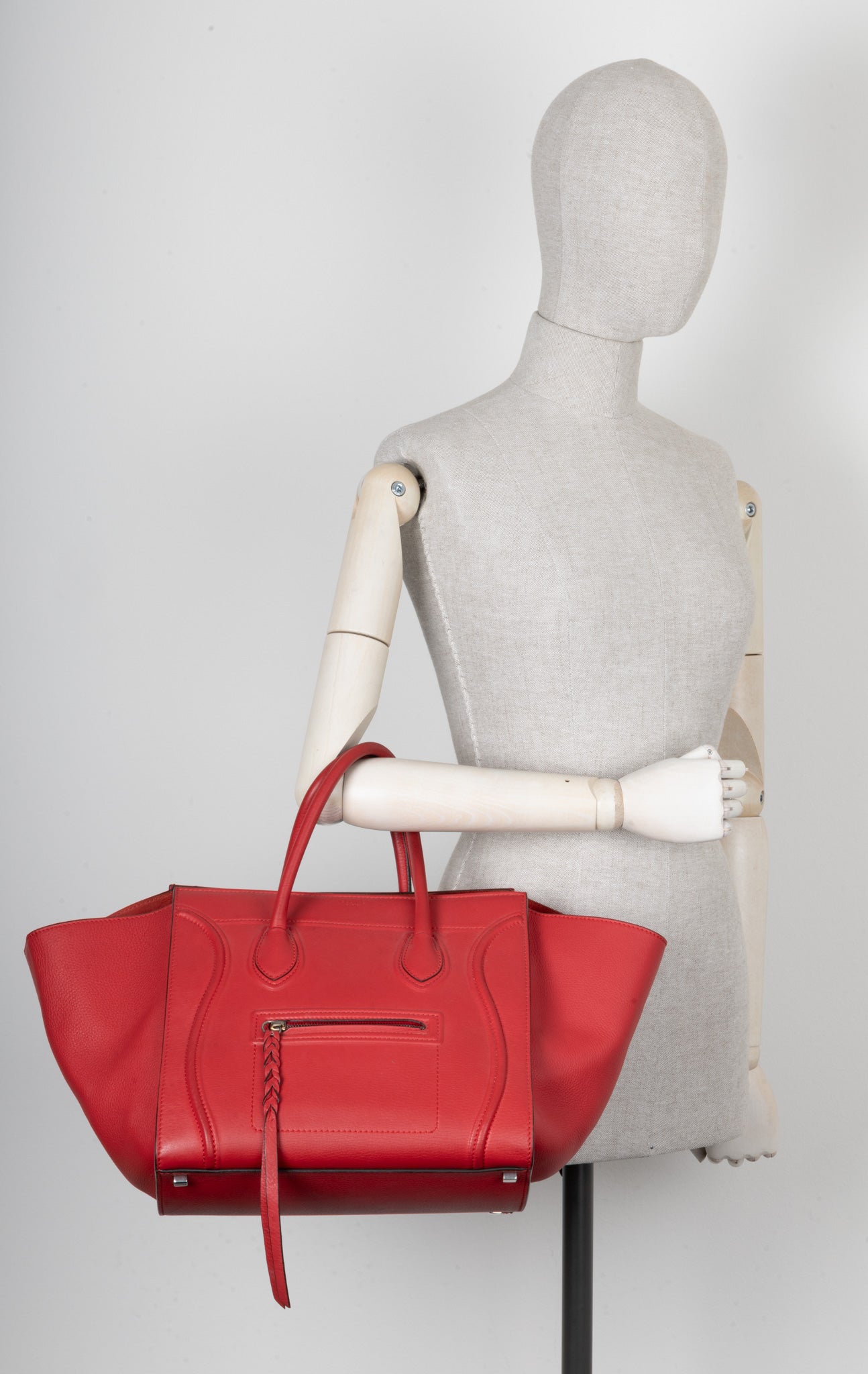 CELINE Medium Phantom Luggage Bag Leather Red REAWAKE