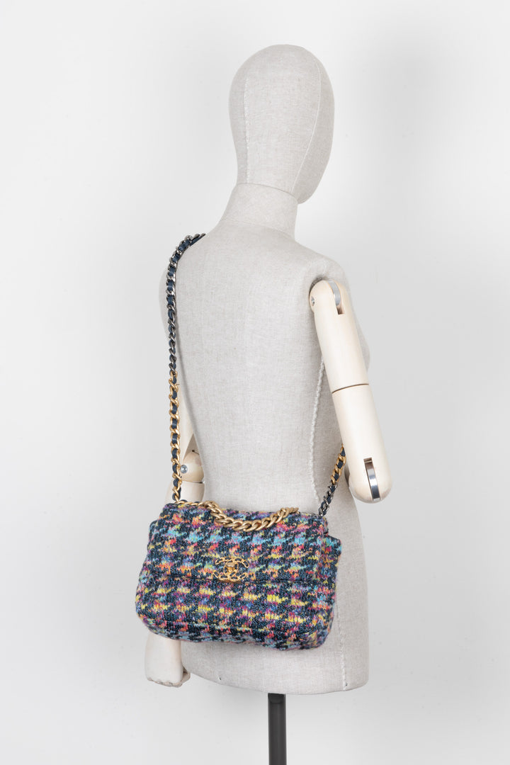 CHANEL Small 19 Knit Crossbody Bag Multicolor