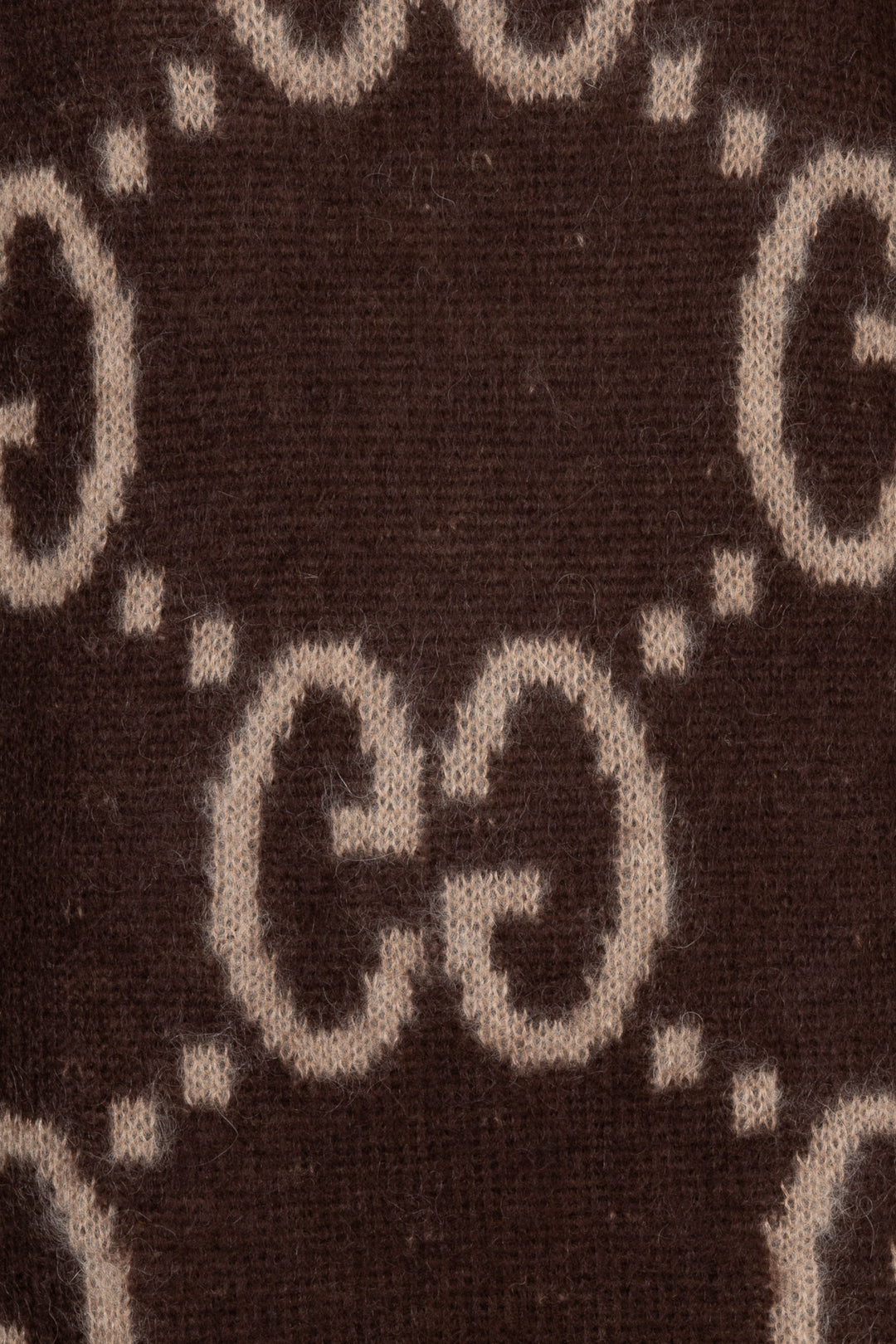 GUCCI Reversible GG Knit Cardigan Mohair Brown