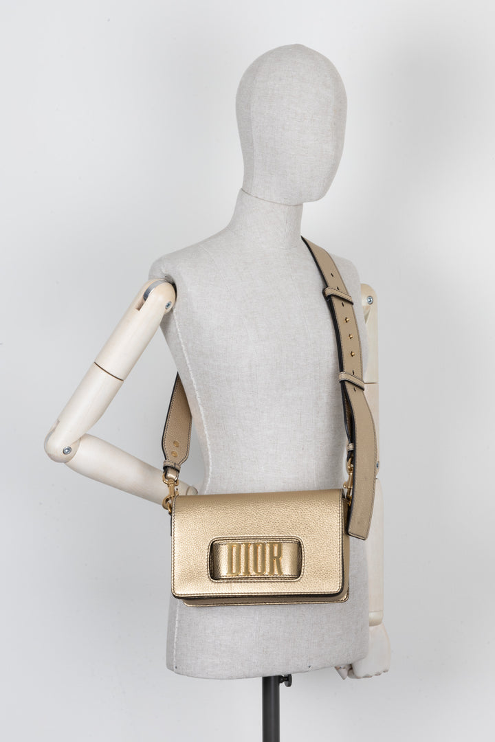 CHRISTIAN DIOR Dio(R)evolution Bag Leather Gold