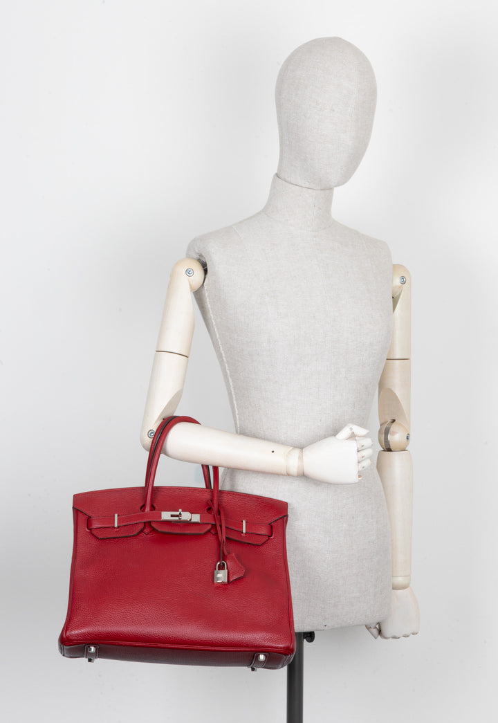 HERMÈS Birkin 35 Clemence Rouge Garance