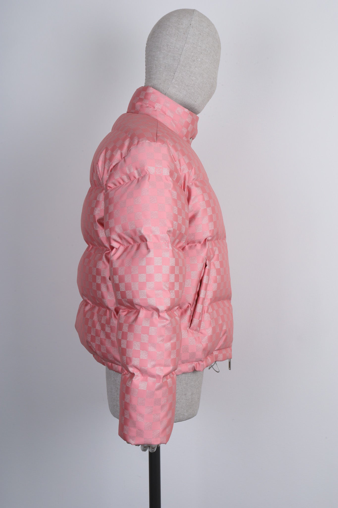 LOUIS VUITTON Damier Lurex Down Jacket Light Pink REAWAKE