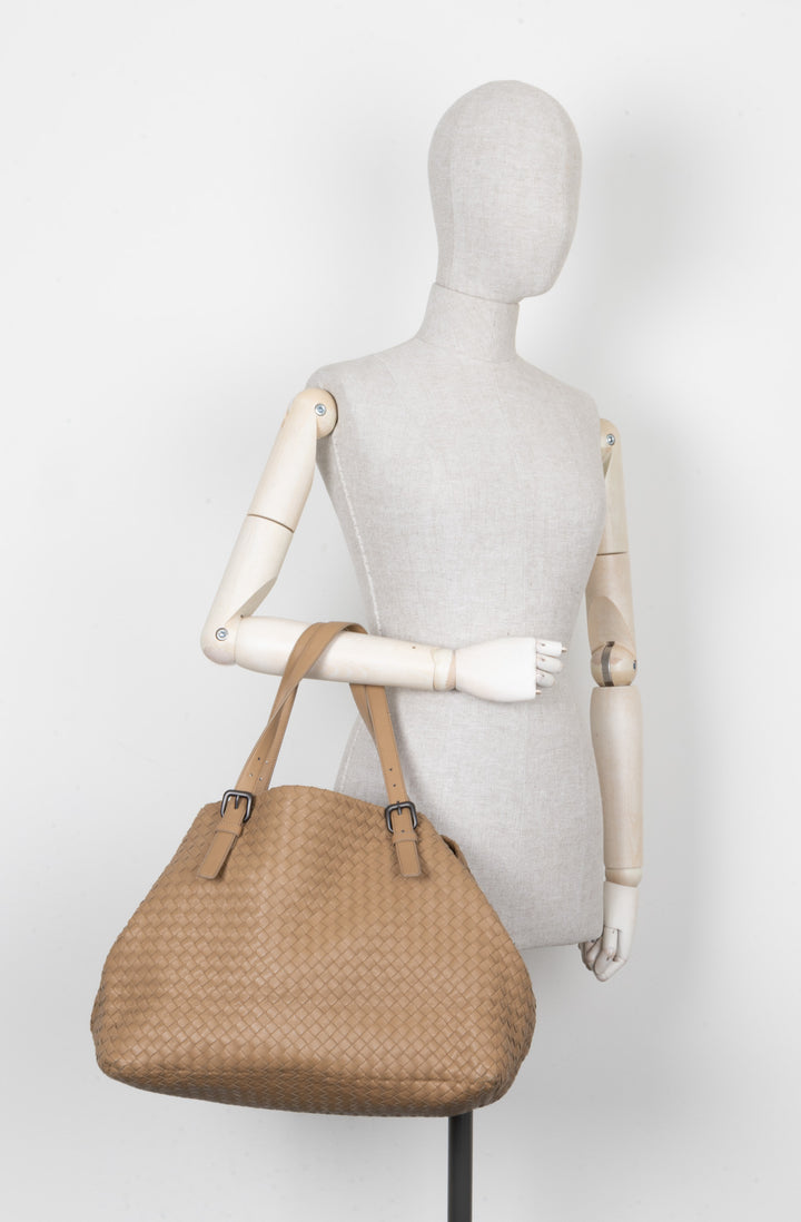 BOTTEGA VENETA Tote Bag Intrecciato Camel