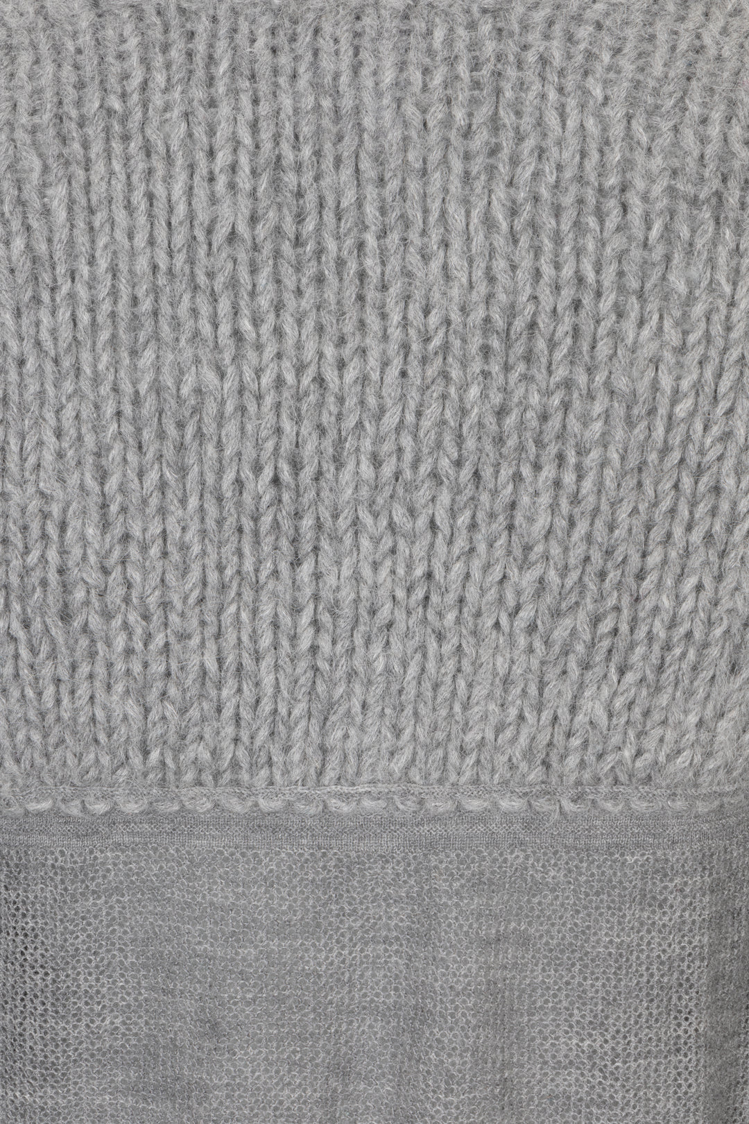 CHANEL 2007 Open Knit Cardigan Grey Alpaca