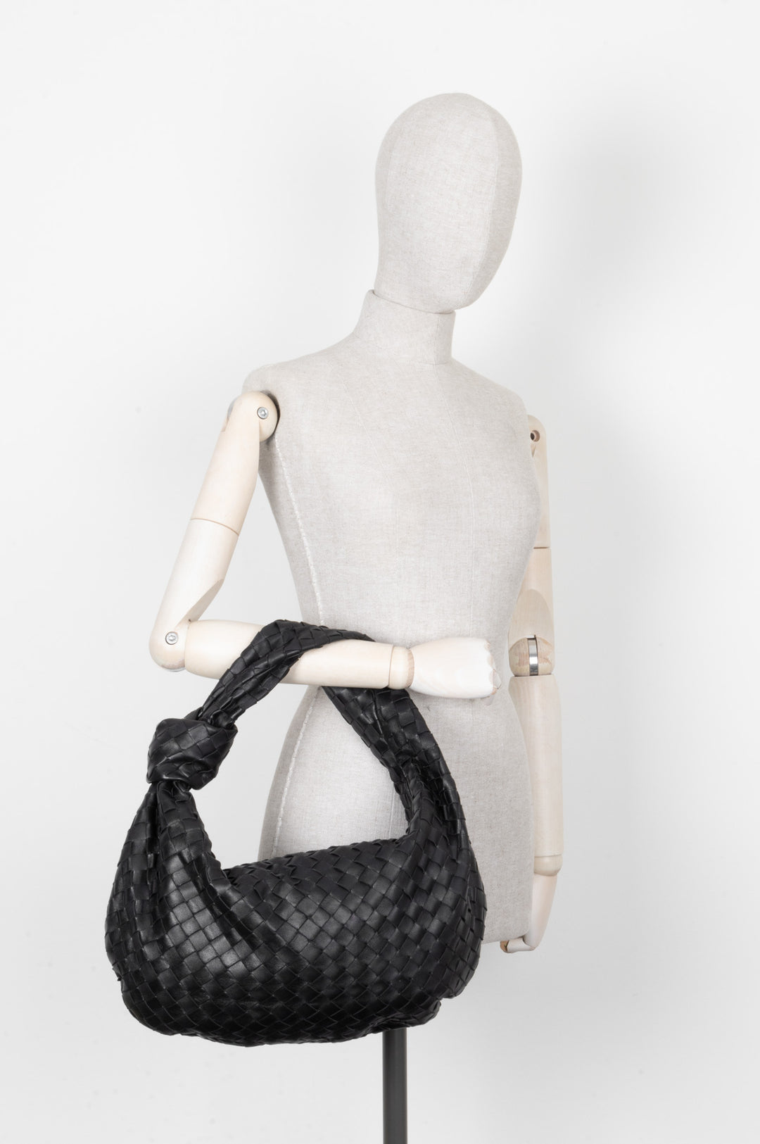 BOTTEGA VENETA Small Jodie Knot Bag Intrecciato Black