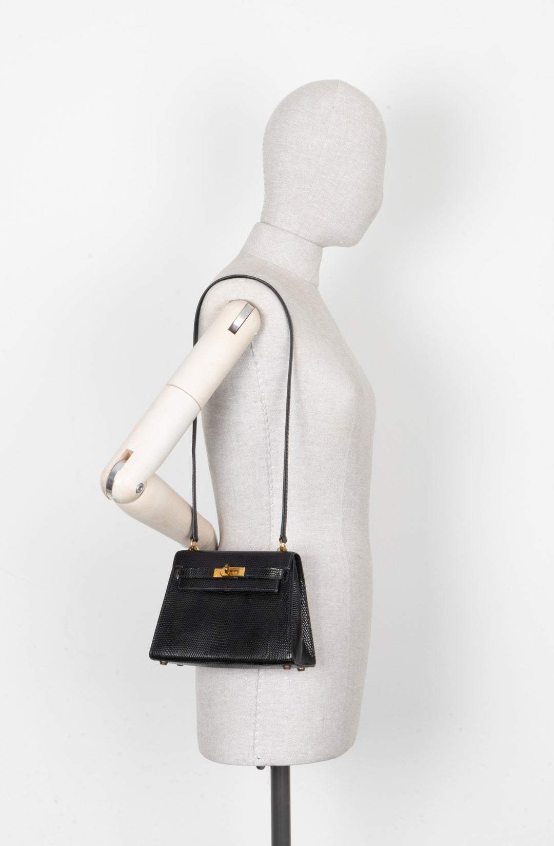 HERMÈS Mini Kelly 20 Lizard Noir