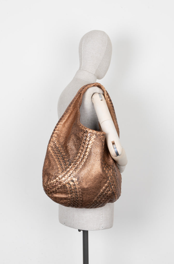 BOTTEGA VENETA Hobo Bag Leather Bronze