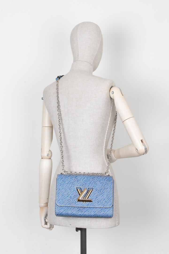 LOUIS VUITTON Twist MM Crossbody Bag Blue Epi