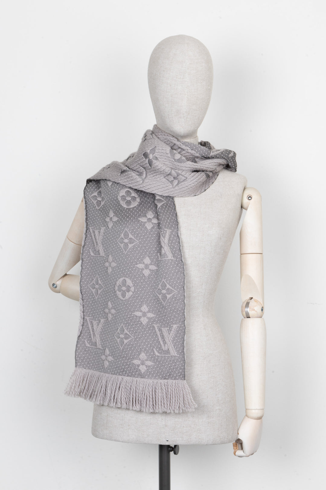 LOUIS VUITTON Logomania Scarf Light Grey