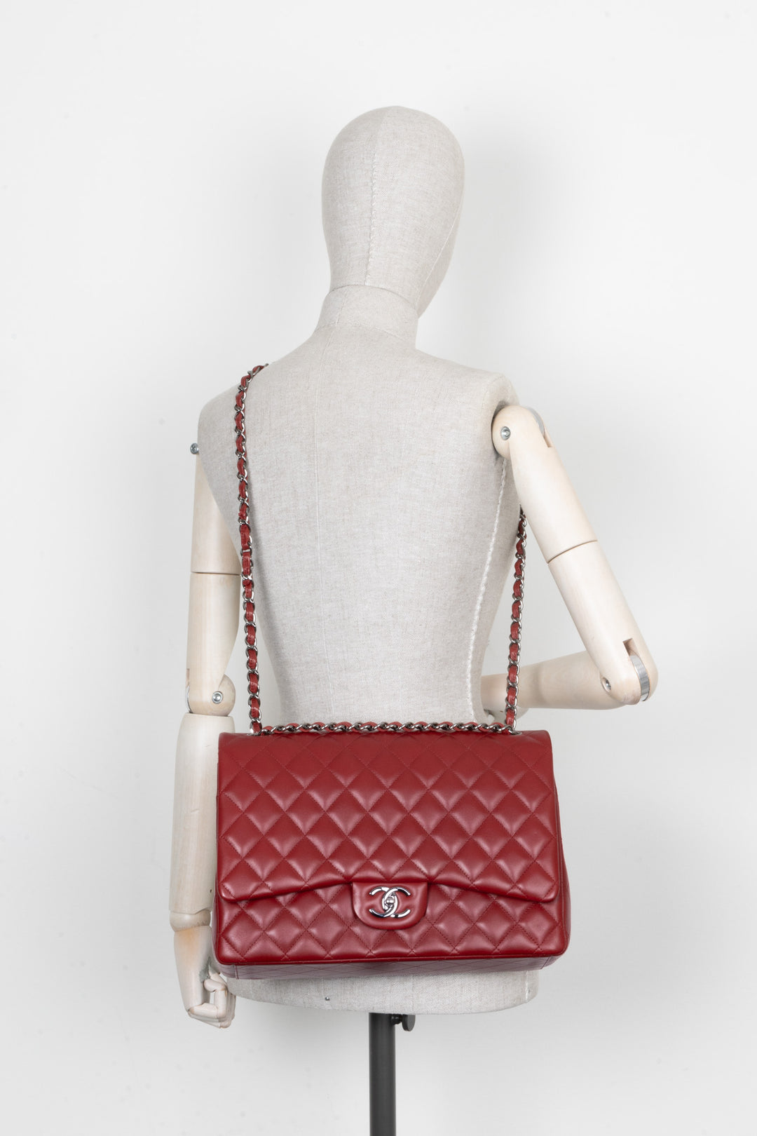 CHANEL Timeless Maxi Double Flap Red Lambskin