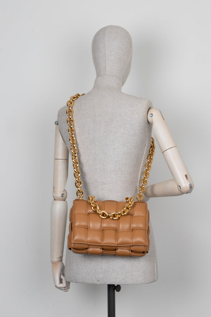 BOTTEGA VENETA Chain Cassette Crossbody Bag Camel