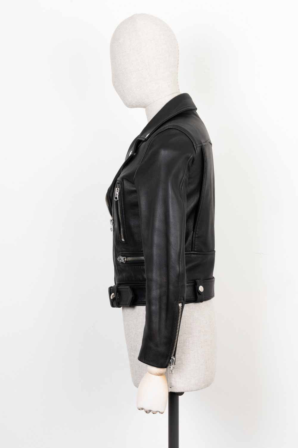 ACNE STUDIOS Veste motard en cuir Noir