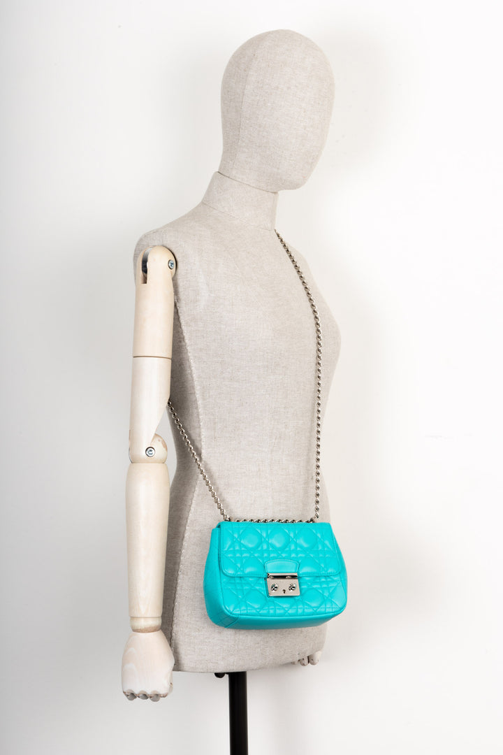 CHRISTIAN DIOR Miss Dior Small Shoulder Bag with Wallet Turquoise