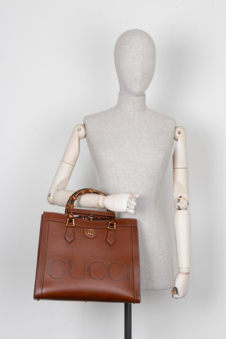 GUCCI Diana Medium Shopper Cognac