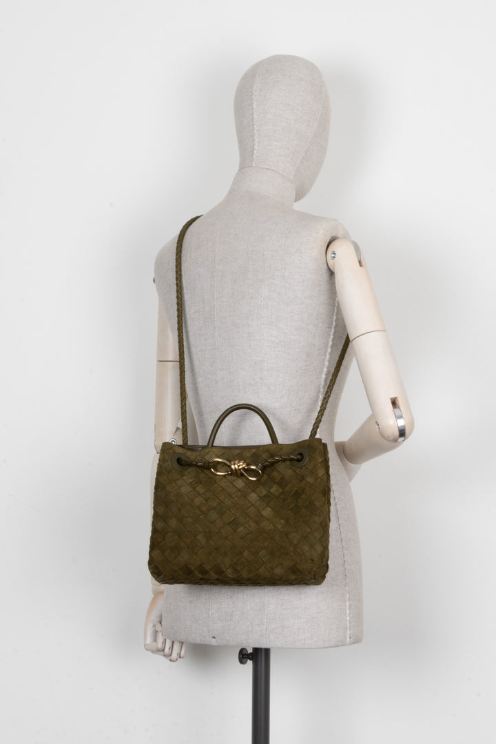 BOTTEGA VENETA Andiamo Small Suede Olive Oil