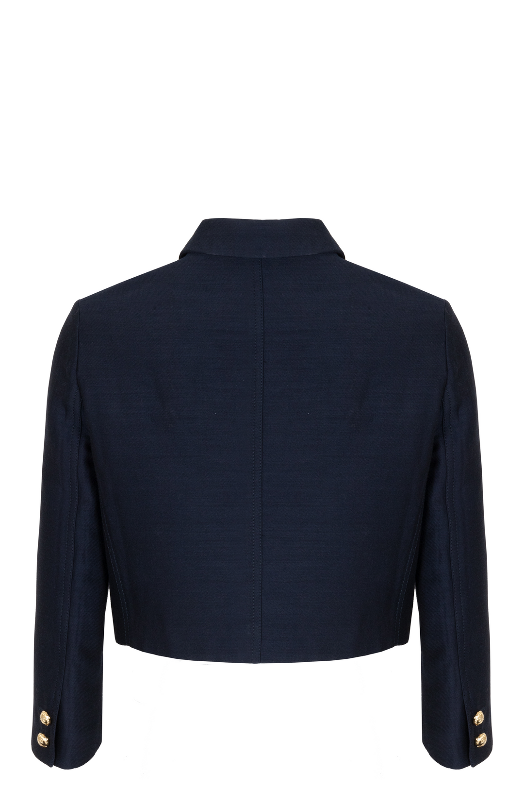 CHRISTIAN DIOR Cropped Jacket Wool Silk Navy