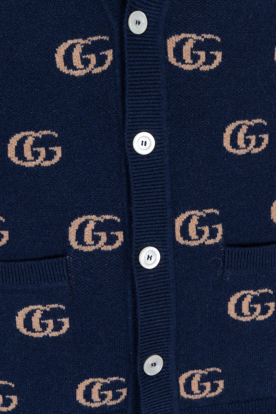 GUCCI GG Cardigan Navy Cashmere