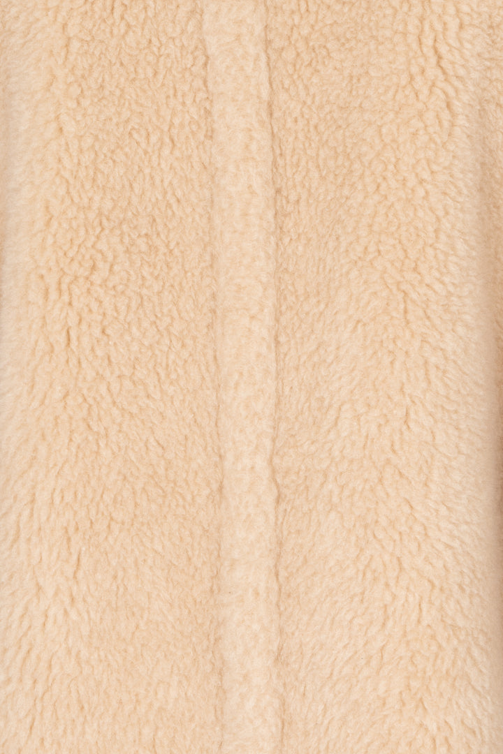 MAX MARA Short Sleeve Teddy Coat Beige