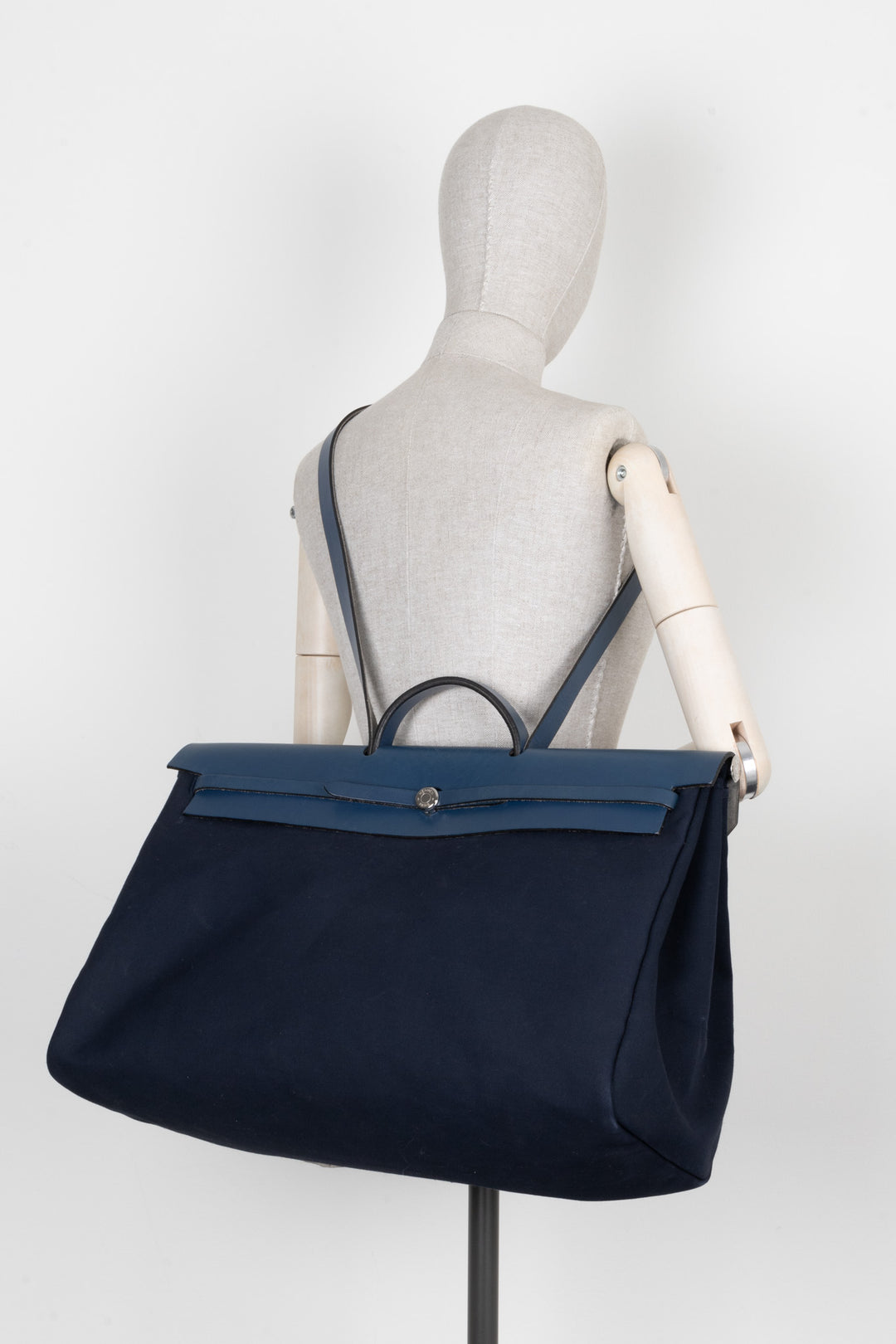 HERMÈS Herbag Voyage 50 Canvas Navy