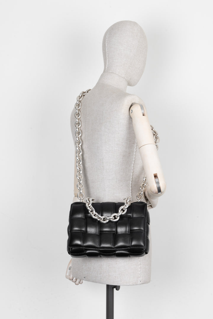 BOTTEGA VENETA Chain Cassette Bag Black Silver