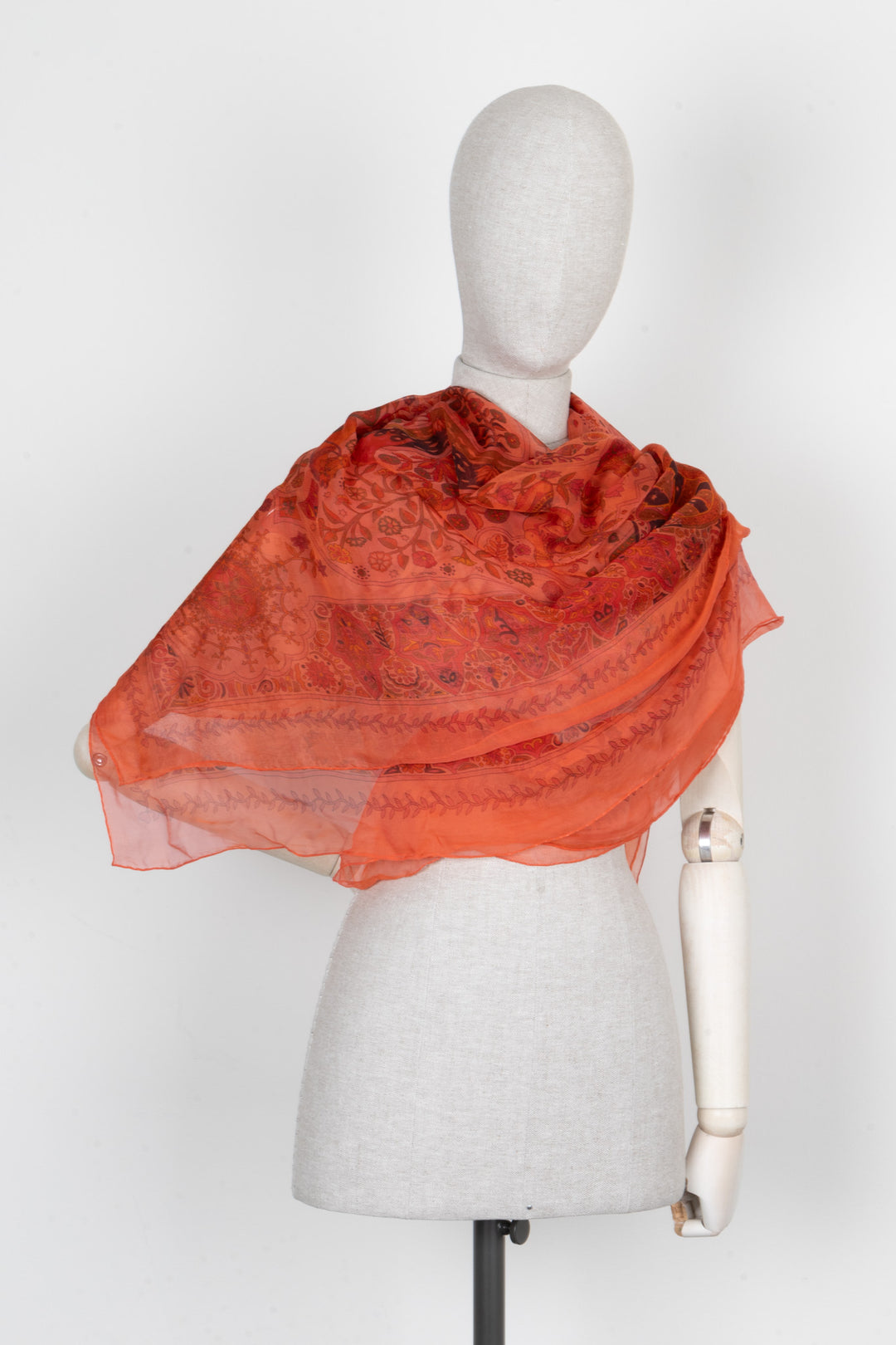 HERMÈS Aux Portes Du Palais Scarf 140 Silk Orange