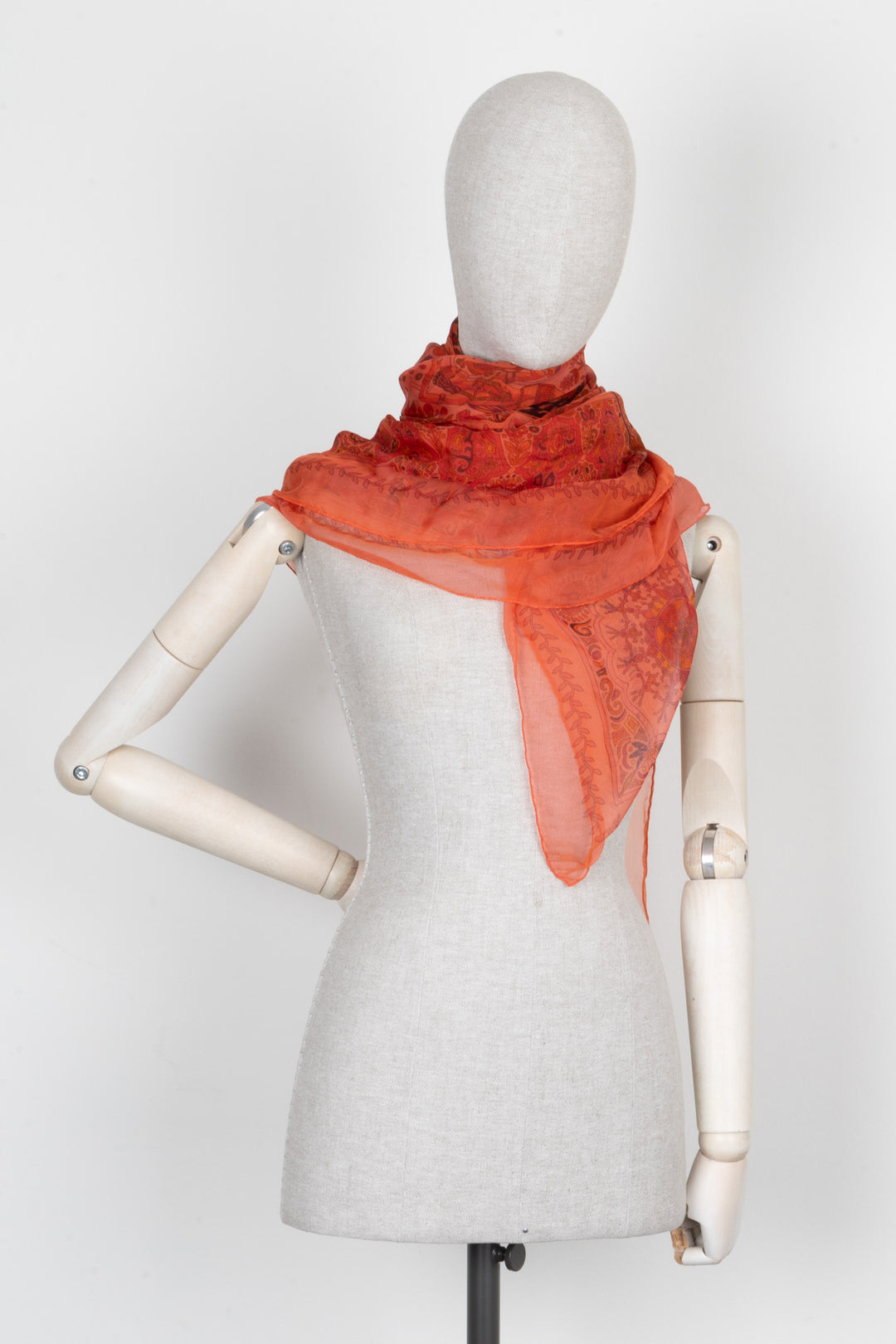 HERMÈS Aux Portes Du Palais Scarf 140 Silk Orange