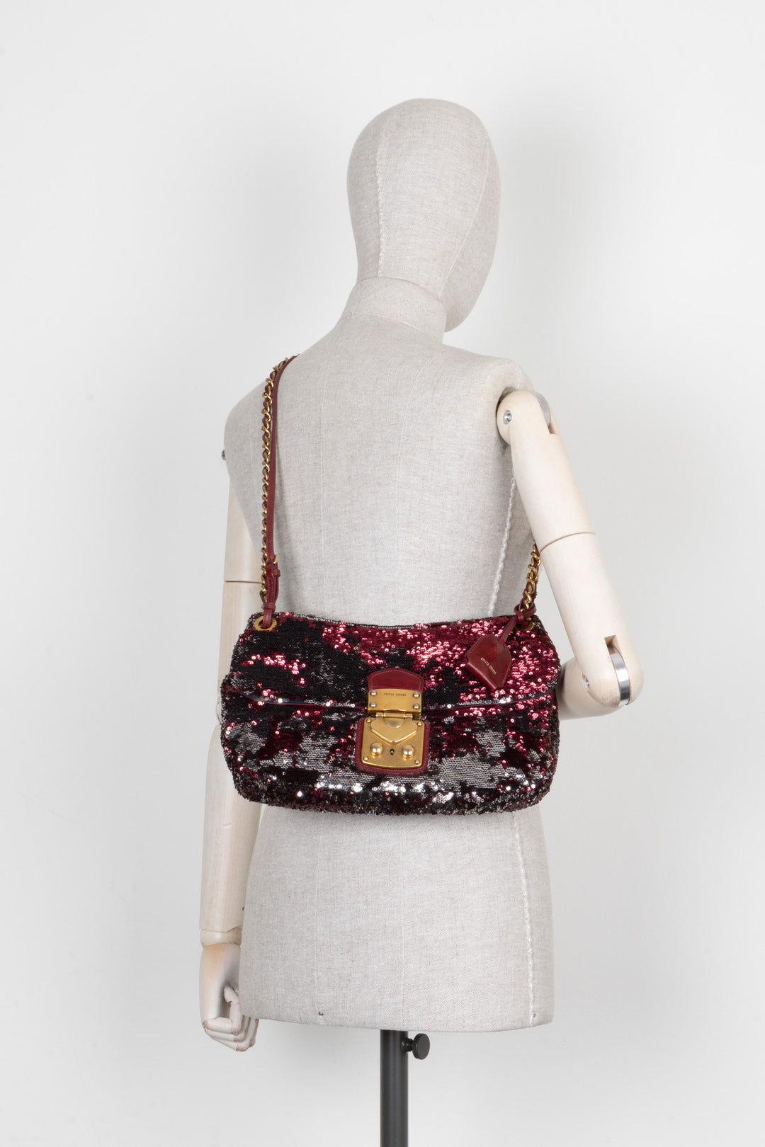 MIU MIU Sequins Bag Small Bordeaux